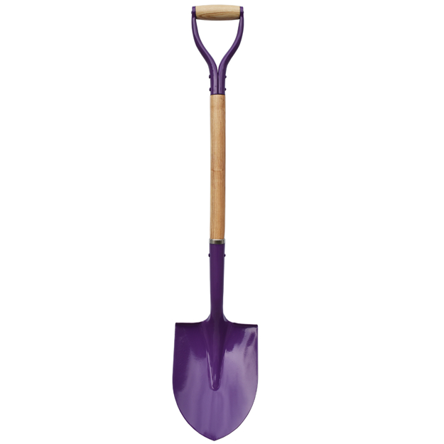 Purple paint finish shovel with ash wood
