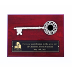 Key to the City Plaque with Ornate Key Bow and Text