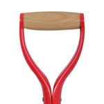 Close up picture of a Red Ceremonial Groundbreaking Shovel Handle.