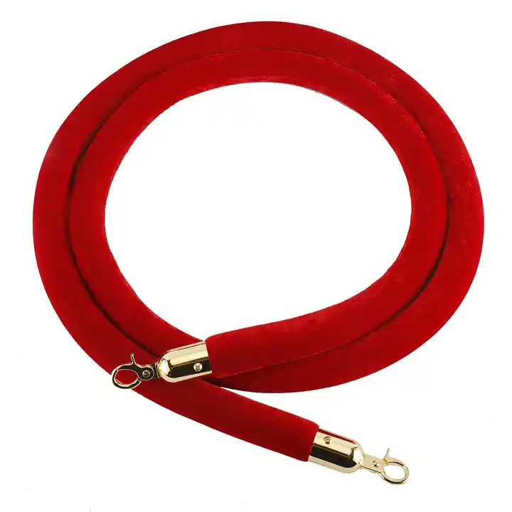 red velvet stanchion rope with gold clasps