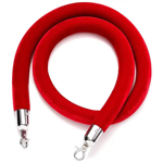 Red stanchion rope with polished  steel ends