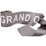 Picture of the Pre-printed Silver Grand Opening Ribbon