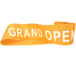 Picture of a Pre-printed Yellow Grand Opening Ribbon