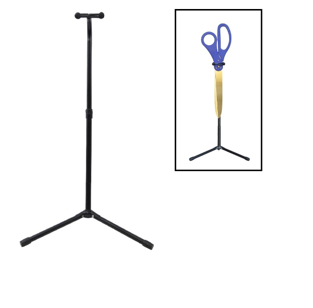 Giant ceremonial ribbon cutting scissors upright display stand example.
