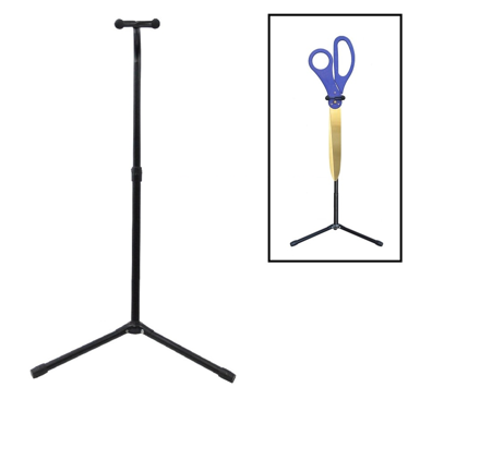 Giant ceremonial ribbon cutting scissors upright display stand example.