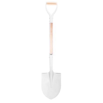 white groundbreaking shovel Full image of the white groundbreaking shovel