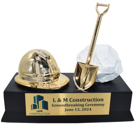 Groundbreaking Hat and Shovel Keepsake Construction Trophy Picture of the Groundbreaking Hat and Shovel Keepsake Construction Trophy