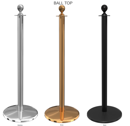 Deluxe Classic Stanchions TallTop Deluxe Classic Stanchions Ball  Top