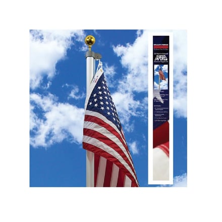 Deluxe 20' Aluminum Flagpole Set Image of the Deluxe 20' Aluminum Flagpole Set
