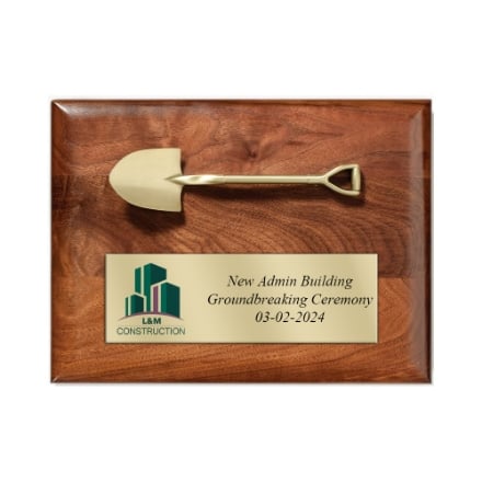 Picture of Satin Walnut Construction Plaque