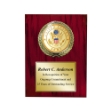 Cherry finish plaque with the US Army medallion and gold plate