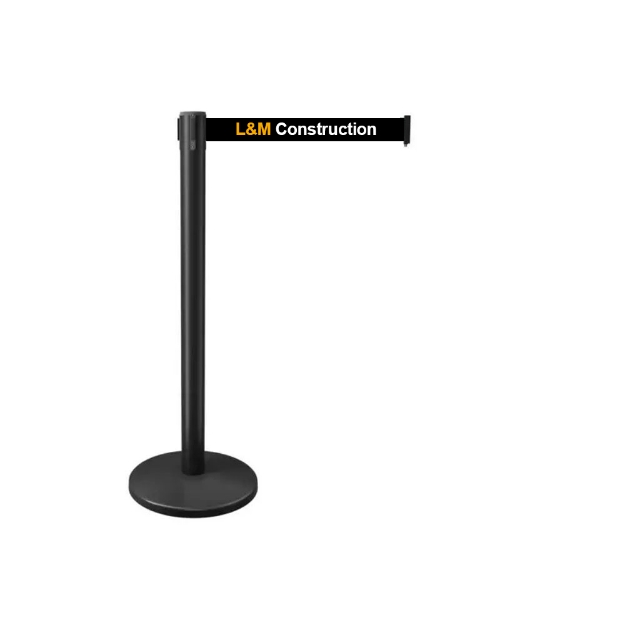 Customized Black Retractable Belt Black Barrier Stanchion