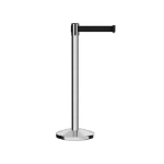 Customizable Black Retractable Belt Chrome Stanchion Barrier
