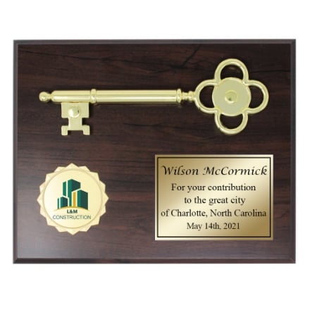 Key To The City Recognition Plaque. Photo of a Key To The City Recognition Plaque.