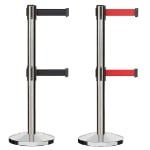 Black and Red Blue and Black Dual Belt Stanchions