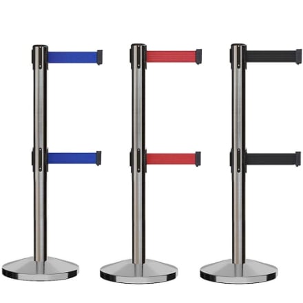 Three Dual Belt Stanchions Three Dual Belt Stanchions