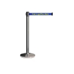 Customizable Belt Chrome Mirror Finish Retractable Belt Stanchion