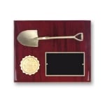 Cherry Groundbreaking Shovel Plaque with square corners