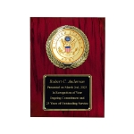 Cherry finish plaque with the US Army medallion and black plate