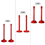 Red Plastic Stanchions in 3 Styles