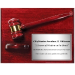 Rosewood Gavel Plaque Silver Plate