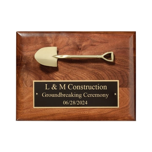 Groundbreaking Ceremony Commemorative Plaque Black Plate