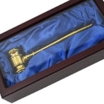 Elegant Brass Gavel Presentation Box Set ANGLE