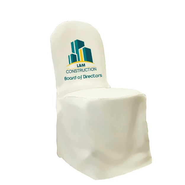 Off-white custom event chair cover