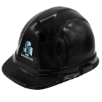 Black Hard Hat Customized Side View