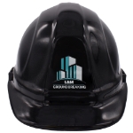 Black Hard Hat Customized Front View