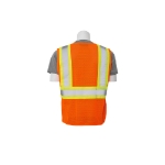 Orange Safety Vest with reflective silver straps back