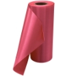 Rolled up view of hot pink plain grand opening ribbon.