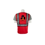 Red Safety Vest with reflective silver straps back Customized Color
