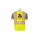 Yellow Safety Vest with reflective silver straps back Customized Color