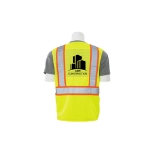 Yellow Safety Vest with reflective silver straps back Customized Black