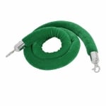 Green Stanchion Rope Silver Hooks