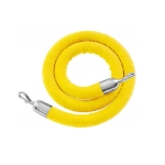 Yellow Color Stanchion Rope Silver Hooks