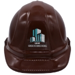 Brown Groundbreaking Hard Hat Front Custom