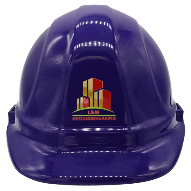 Purple Hard Hat for Groundbreaking Ceremony Custom