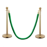 Green Velvet Stanchion Rope latched