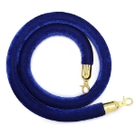 Navy Blue Stanchion Rope with Gold Clasps