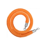 Orange Stanchion Rope with Silver Clasps