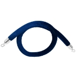 Navy Blue Stanchion Rope with Silver Clasps