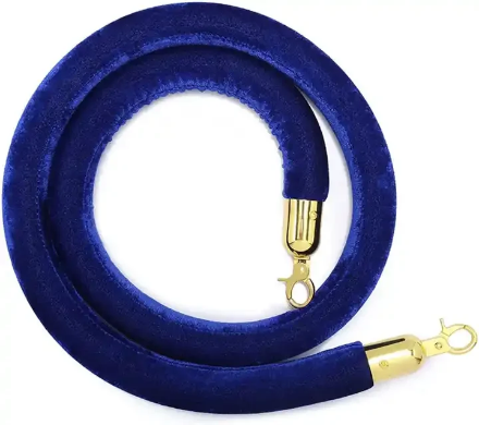 Royal Blue Stanchion Rope with Gold clasps