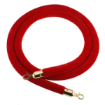 Red Stanchion Rope with Gold clasps
