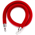 Red Stanchion Rope with Silver clasps