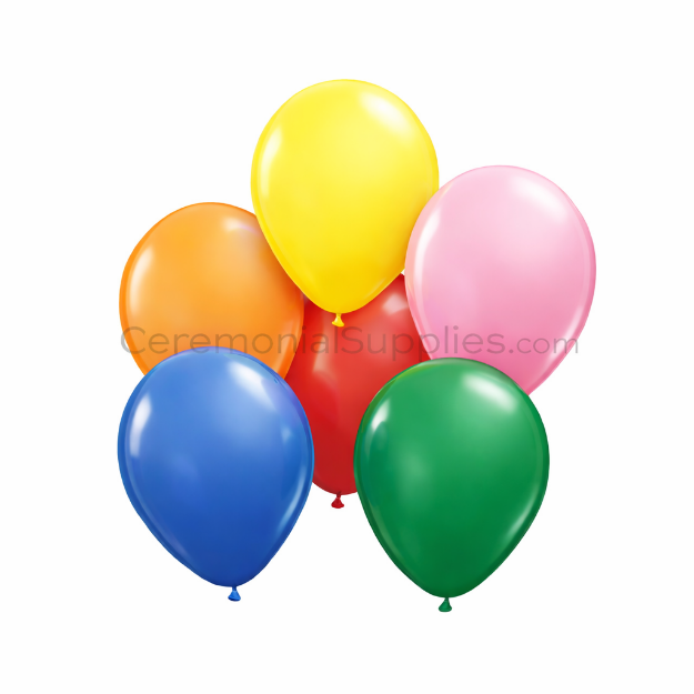 View of a Plain 11 Inch Balloons Assorted Colors.