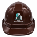 Brown Groundbreaking Hard Hat Front Custom