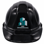 Black Hard Hat Customized Front View