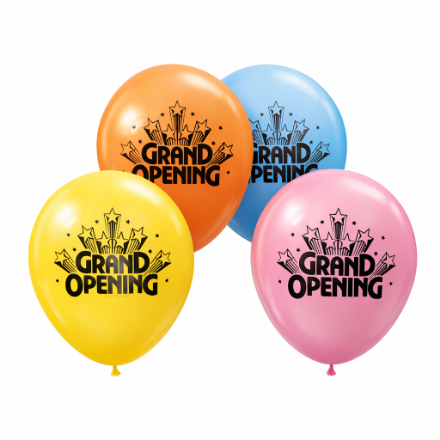 11 inch Grand Opening Balloon Assorted Black Text